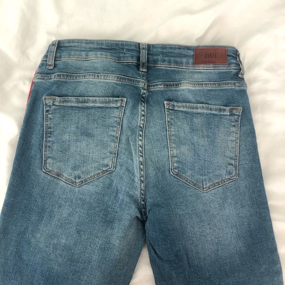 🌟SOLD🌟 Zara Basic Red Stripe Skinny Jeans - Picture 6 of 7